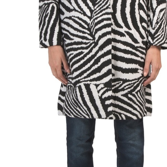 Rachel Zoe Black White Zebra Print feminine Winter Coat jacket topper size S new - Picture 4 of 9